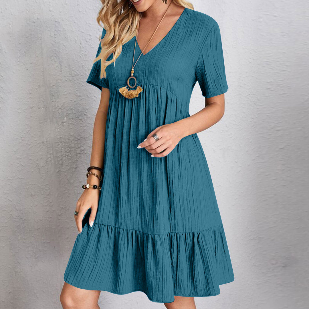 VESTIDO CASUAL CON ESCOTE EN V