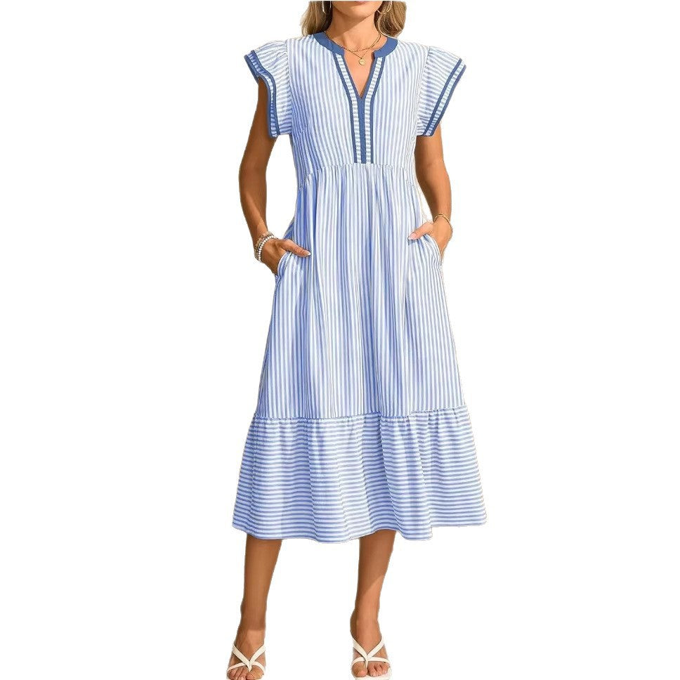 VESTIDOS DE RAYAS CON ESCOTE EN V