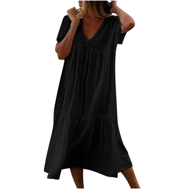 VESTIDO DE ALGODÓN Y LINO