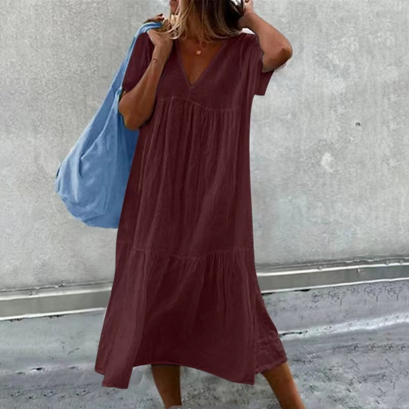 VESTIDO DE ALGODÓN Y LINO