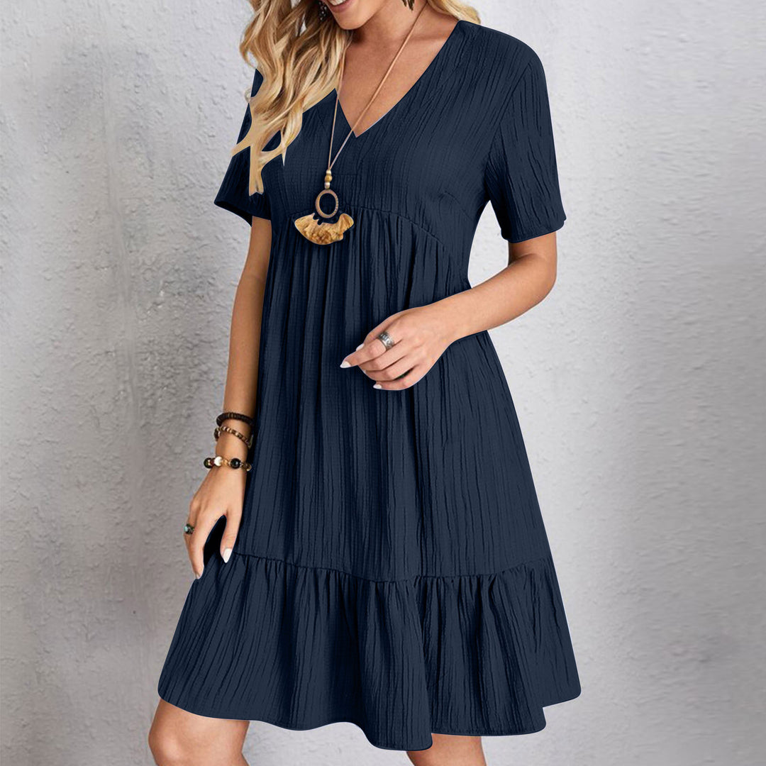 VESTIDO CASUAL CON ESCOTE EN V