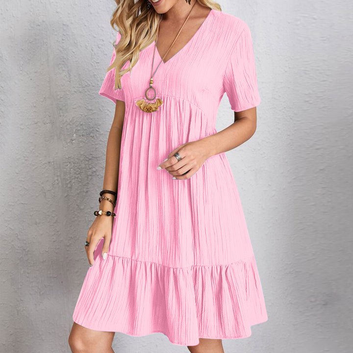 VESTIDO CASUAL CON ESCOTE EN V