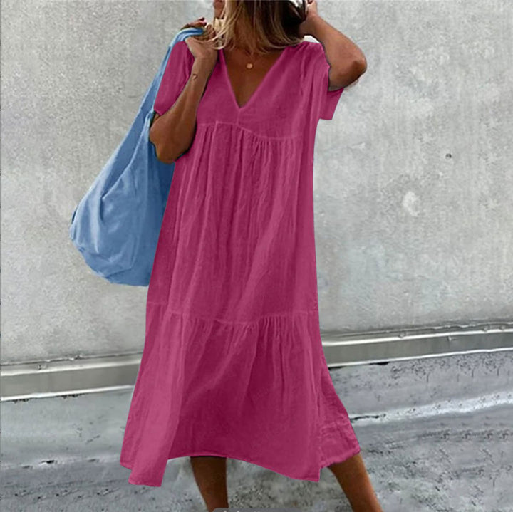 VESTIDO DE ALGODÓN Y LINO