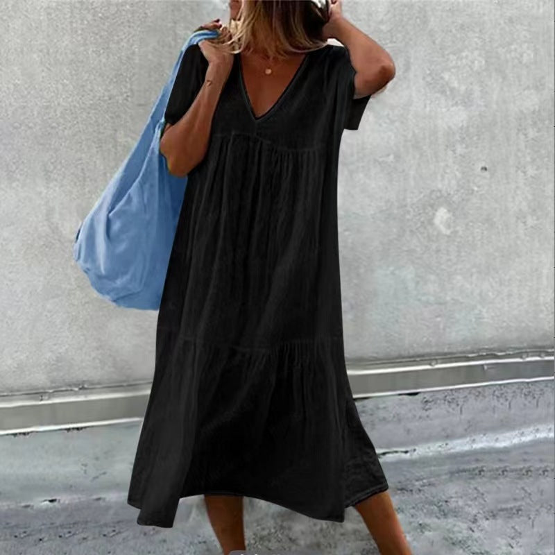 VESTIDO DE ALGODÓN Y LINO