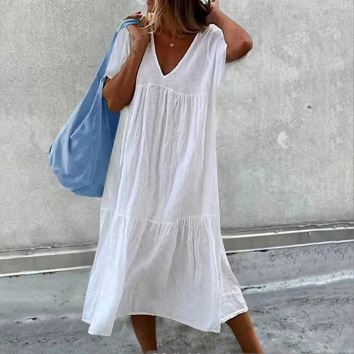 VESTIDO DE ALGODÓN Y LINO