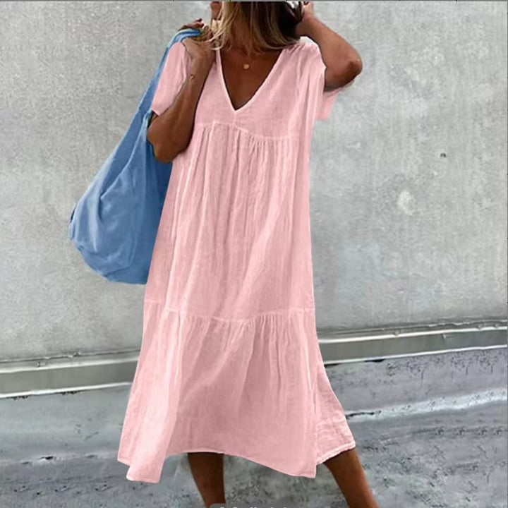VESTIDO DE ALGODÓN Y LINO