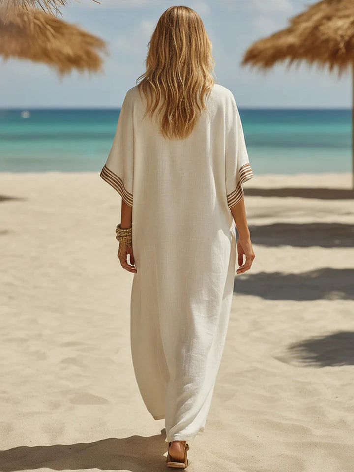 VESTIDO BOHO LARGO ESCOTE EN V