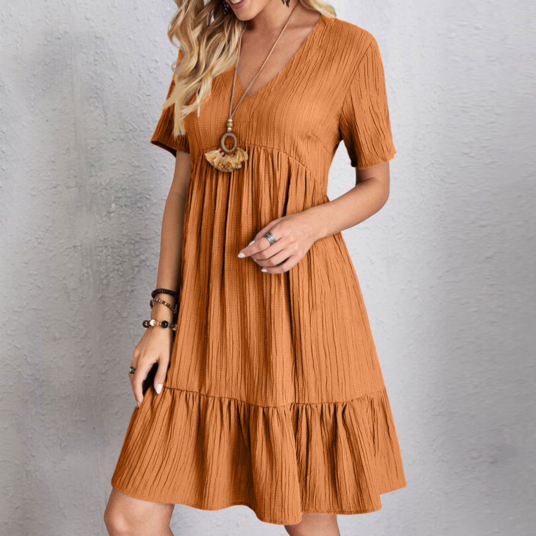 VESTIDO CASUAL CON ESCOTE EN V