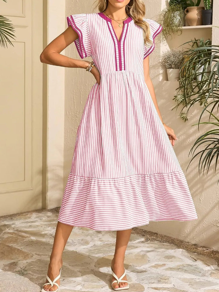 VESTIDOS DE RAYAS CON ESCOTE EN V