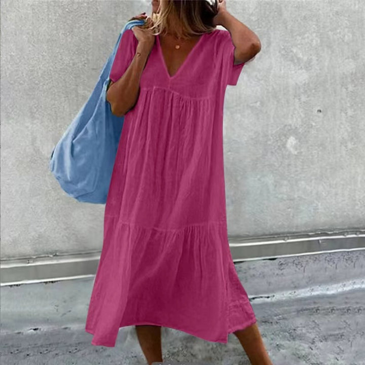 VESTIDO DE ALGODÓN Y LINO