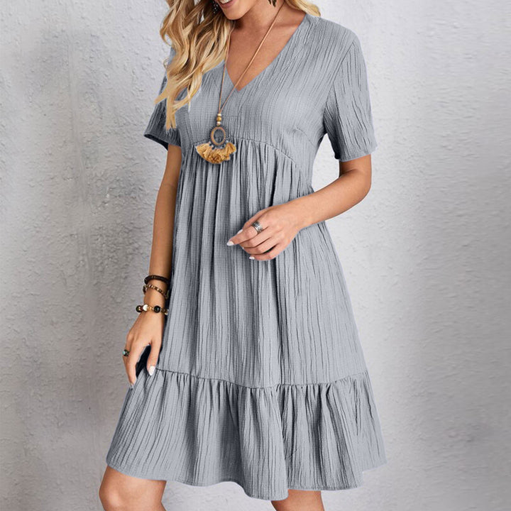 VESTIDO CASUAL CON ESCOTE EN V