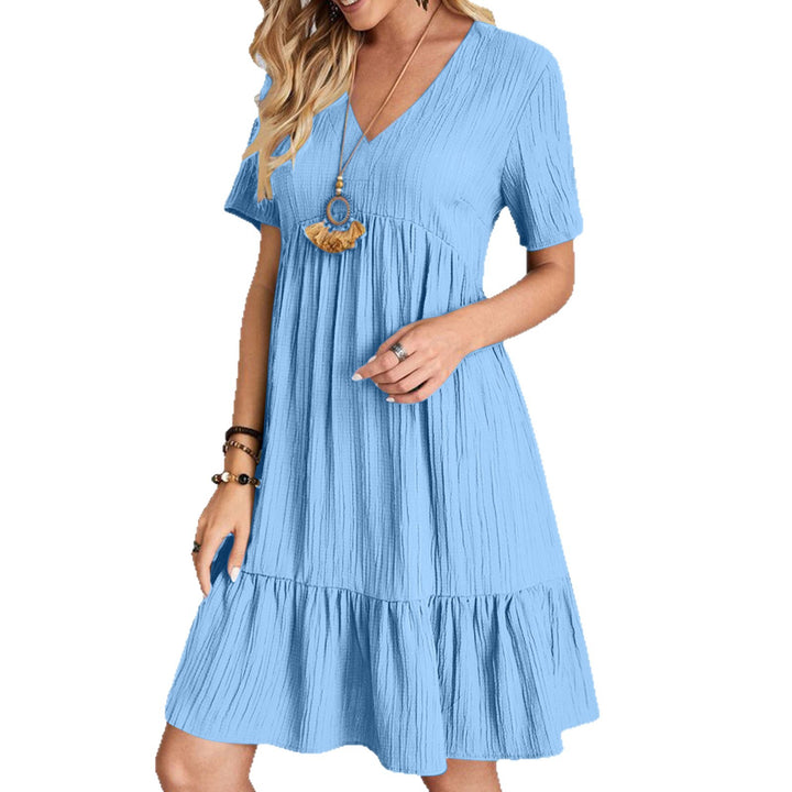 VESTIDO CASUAL CON ESCOTE EN V