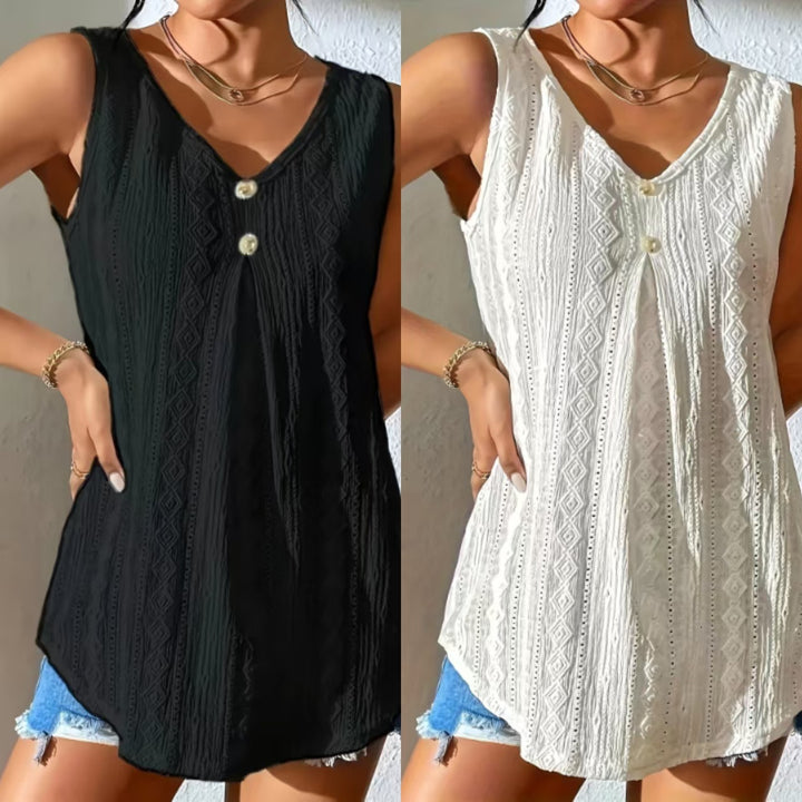BLUSA JACQUARD ESCOTE EN V