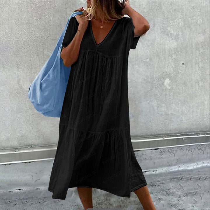 VESTIDO DE ALGODÓN Y LINO
