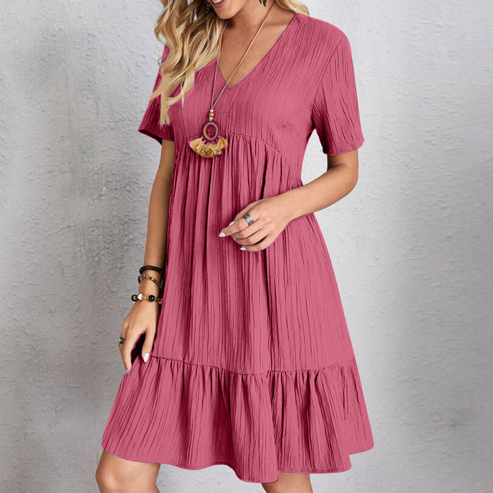 VESTIDO CASUAL CON ESCOTE EN V
