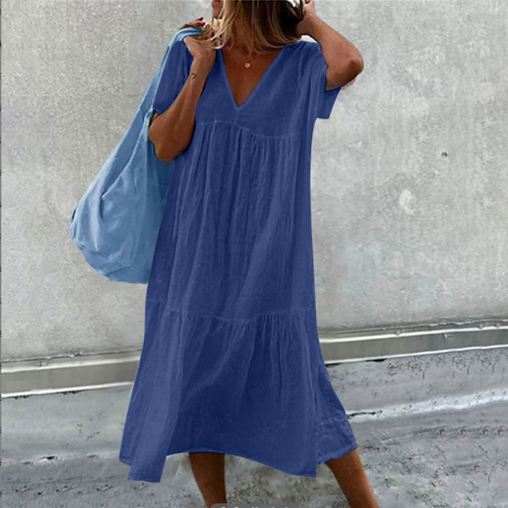 VESTIDO DE ALGODÓN Y LINO