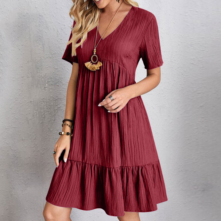 VESTIDO CASUAL CON ESCOTE EN V